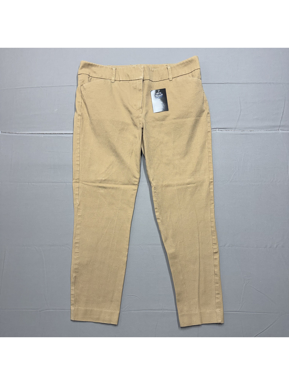 New York & Company Womens Stretch Pants Size 10 Khaki Chino Ankle Crop Work